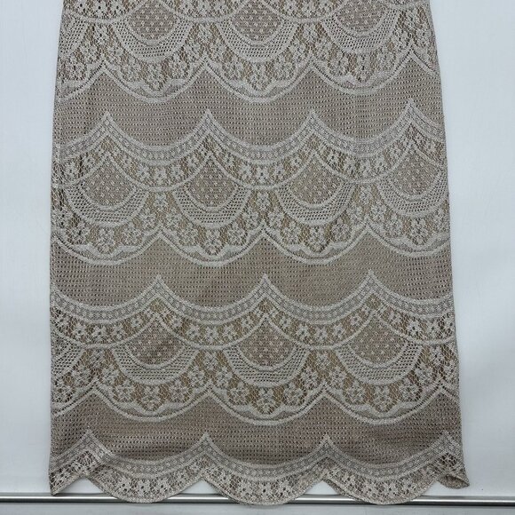 Damianou Size Large Beige Silver Metallic Sleeveless Great Gatsby Flapper Dress - Picture 3 of 9